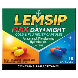 Lemsip Max Day and Night Cold and Flu Relief Capsules - 16 Capsules