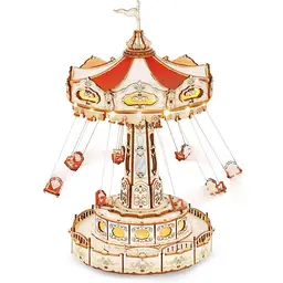 Robotime ROKR Swing Ride 3D Wooden Puzzle Building Toys 21.9 x 21.9 x 27.9 cm 1PC