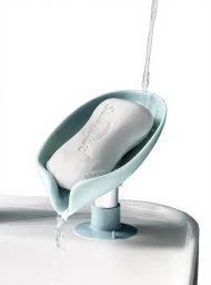 1 Stück – Seifenschale mit Saugnapf – 12,5 x 8,5 cm – Grün
