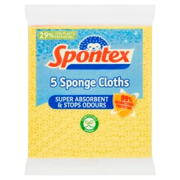 Spontex 5 Sponge Cloths, 19.4 x 18cm