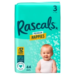 Rascals Premium Nappies Size 3 44 Pack