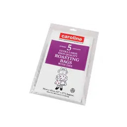 Caroline Clear Roasting Bags with Wire Polybag Tie, 300 x 430mm, pack of 5