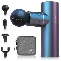 Arboleaf Massage Gun, Mini Massage Gun, 3200 rpm, 0.47 kg Massage Gun with AI Levels, 4 Attachments, Lightweight Muscle Gun with Transport Case, Muscle Gun for Muscle Relaxation, Strong Battery USB-C