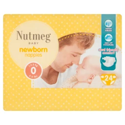 NUTMEG PREMATURE NAPPIES Size 0 24 Pack