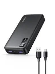 UGREEN 20000mAh Power Bank with Digital Display, 22.5W PD 3.0 Fast Portable Charger USB C Input & Output for iPhone 16/15/14/13, Galaxy S24/S23, Pixel 8, iPad, LG - Black