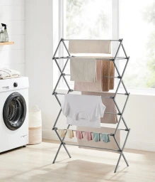 SONGMICS Séchoir à linge pliable compact avec cadre en acier - 37 x 75 x 135,1 cm