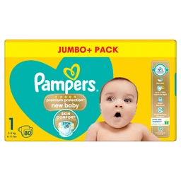 Pampers New Baby Premium Protection Nappies Size 1 80 Pack Jumbo+ Pack