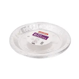 Caroline 9 Inch Round Foil Pie Plate, 17mm Deep, Pack Of 6