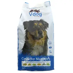 V DOG - Crunchy Nuggets (Happidog) - Complete Vegan Dog Food - 15 KG