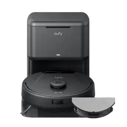 Eufy L60 Hybrid Robot Vacuum Cleaner with Mop and Self-Empty Station, Hair Detangling Technology, Up to 60 Days of Hands Free Cleaning, Ultra Strong 5,000 Pa Suction to Remove Hair, Dust, Mop Pad