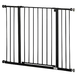 Deurgordijn met 10/15cm Verlenging Geen Boorgaten Traphekje 76-107cm Breed Zwart Staal