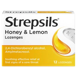 Strepsils Sore Throat Lozenges Honey and Lemon Flavour - 12 Lozenges