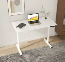 Ochama X Ergonomic Standing Seat Stand Desk Lifting Table Electric Height Adjustable Desk 120 x 60 cm - Super Deals - White