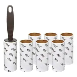 5Five Sticky Roller Set + 6 Replacement Rolls - 10 Sheets per Roll - 7 Rolls Total