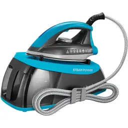 Russell Hobbs SteamPower Aqua Steam Generator Iron, 2400W, 4.5 Bar Pressure, 90 g Steam, 1.3 L Removable Water Tank, Stainless Steel Soleplate - Aqua, 24510