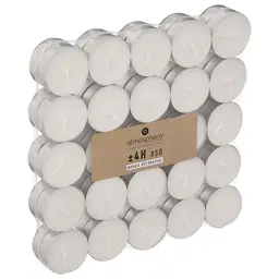 White Candles Unscented Ambient Candles - Pack of 50
