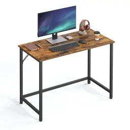 VASAGLE bureau, klein computerbureau, bureau voor werkkamer, slaapkamer, 50 x 100 x 76 cm, industrieel ontwerp, metalen frame, vintage bruin-zwart
