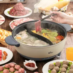 Bear Elektrischer Doppel-Fondue Topf, 6 l, für Hot Pot