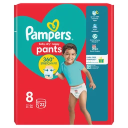 Pampers Baby-Dry Nappy Pants Size 8 22 Pack