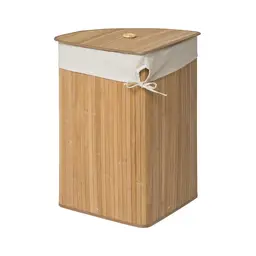 Maison by Premier Natural Bamboo Corner Laundry Hamper