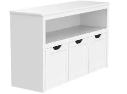 VASAGLE kinderopbergkast met wielen, 102 x 30 x 60 cm - wit