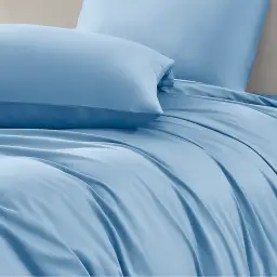 ochama x H.XUN 100% katoenen tweepersoonsdekbed - Beddengoedset 3-delig, effen dekbedset met 2 kussenslopen voor tweepersoonsbed, zacht, ademend en huidvriendelijk, hoogwaardige katoenen stof, machinewasbaar - blauw, 140*200 cm