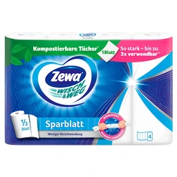 Zewa Küchenpapier Handtuchrollen Papiersparer 4 x 74 Blatt