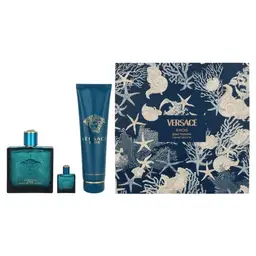 Versace Eros Pour Homme Geschenkset Edt Spray 100ml + Dusche & Bade-Gel 150ml + Edt 5ml