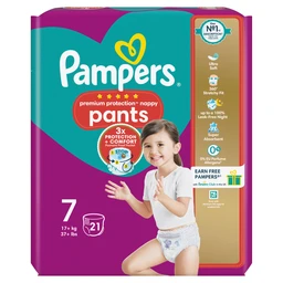Pampers Premium Protection Nappy Pants Size 7 21 Pack
