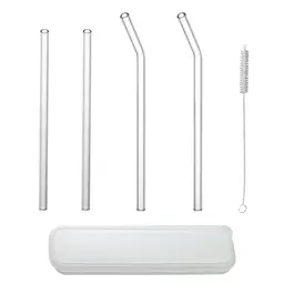 BJ High Borosilicate Glass Straw Set
