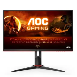 AOC G2 Q27G2U/BK écran plat de PC 68,6 cm (27") 2560 x 1440 pixels Quad HD LED Noir, Rouge