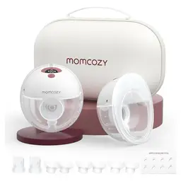 Momcozy M5 Handsfree Borstkolf - Draagbare Elektrische Kolf, Dubbel Afgesloten Flens, 3 Modussen & 9 Niveaus, Grijs, 2 Stuks
