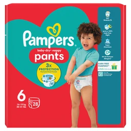Pampers Baby-Dry Nappy Pants Size 6 28 Pack