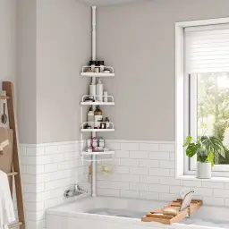 SONGMICS Vier Tier Opbergrek Wit Badkamer Organiser Home Organisatie en Opslagartefact Opbergbenodigdheden Badkamer Accessoires - BCB001A