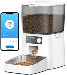 Oneisall Automatische Kattenvoerautomaat 3.5L WiFi App Control Wit