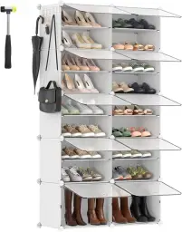 SONGMICS Schuhregal Aufbewahrungsboxen Schuhschrank - 10 Fächer 30 x 40 x 30 cm pro Stück - geeignet für Taschen