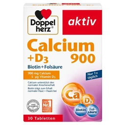 Doppelherz Aktiv Calcium 900 + D3 + Biotin + Folsäure 30 Stück