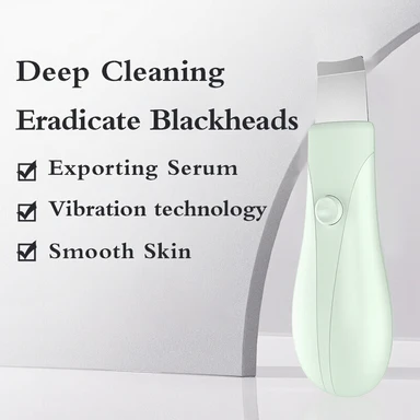 Qiweiny Dual-Mode Blackhead Remover Tools- Skin Scrubber Face Spatula | Battery/Handheld Face Scraper for Deep Cleansing, Skin Care Tool for Men and Women (Green)