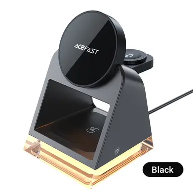 ACEFAST E17 Desktop 3-in-1 Wireless Charging Holder – Phone/ TWS/ Watch - Black
