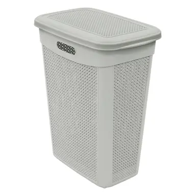 JVL Droplette Design Slim Laundry Basket - Ice Grey
