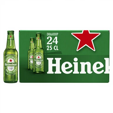 Heineken Premium Pilsener Bier Draaidop Fles 24 x 25 cl