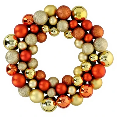 Couronne de Porte de Noël avec Boules Décoratives - 36 cm