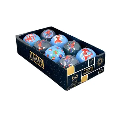 Disney Marvel Spider Man Christmas Baubles Set 8 Pieces (6.5cm)