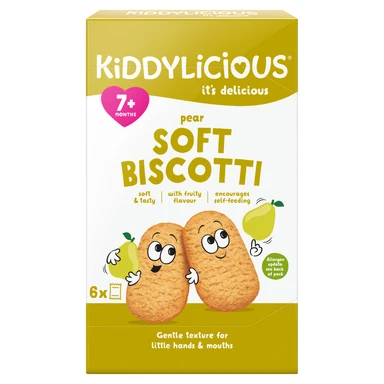 Kiddylicious Pear Soft Biscotti 7+ Months 6 x 20g