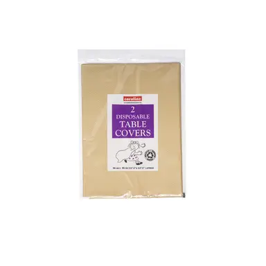 Caroline Tablecloth Paper Disposable Square Gold 90x90cm, Pack of 2