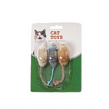 Meowmagic Jouet pour chat en forme de souris à l'herbe à chat - Lot de 3