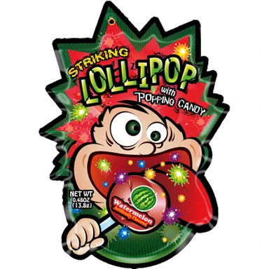 Lutscher mit Pop Rocks - Wassermelone 13.8g.