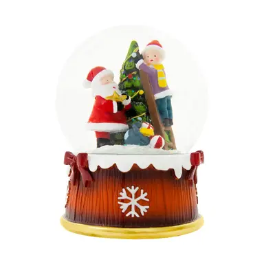 Christmas Workshop Musical Santa Scene Snowglobe