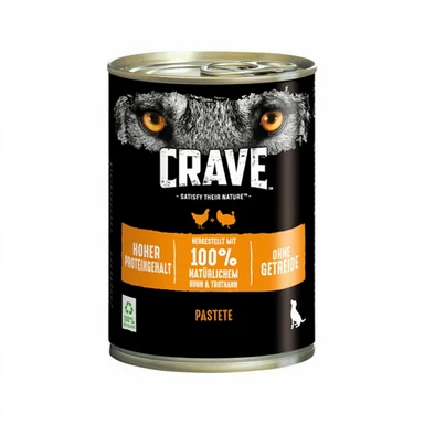 CRAVE Hundenahrung Adult Pastete mit Huhn & Truthahn 400 g