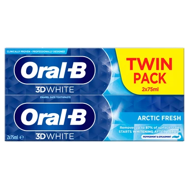 Oral-B 3D White Arctic Fresh 2in1 Toothpaste 2 x 75ml